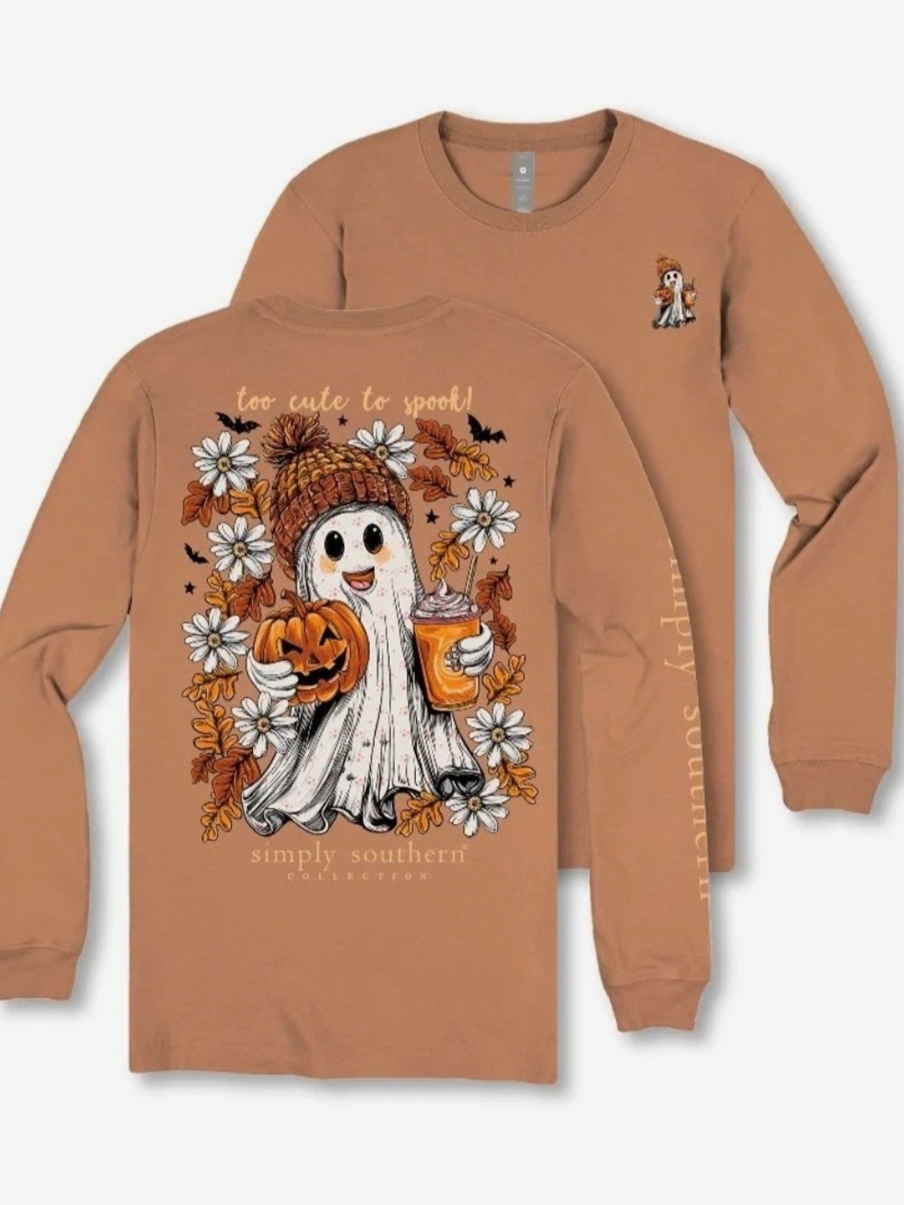 Simply Southern Ghost Long Sleeve Graphic Tee, NWT - Picture 4 of 5